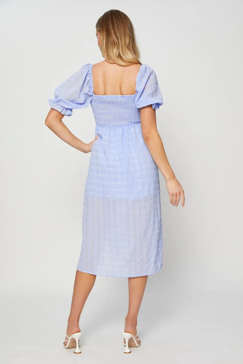 Blue Midi Dress Short Sleeve sold by Ally Fashion product image thumbnail 5