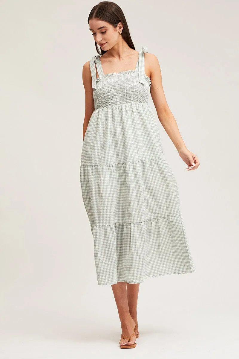 Check Midi Dress Sleeveless sold by Ally Fashion