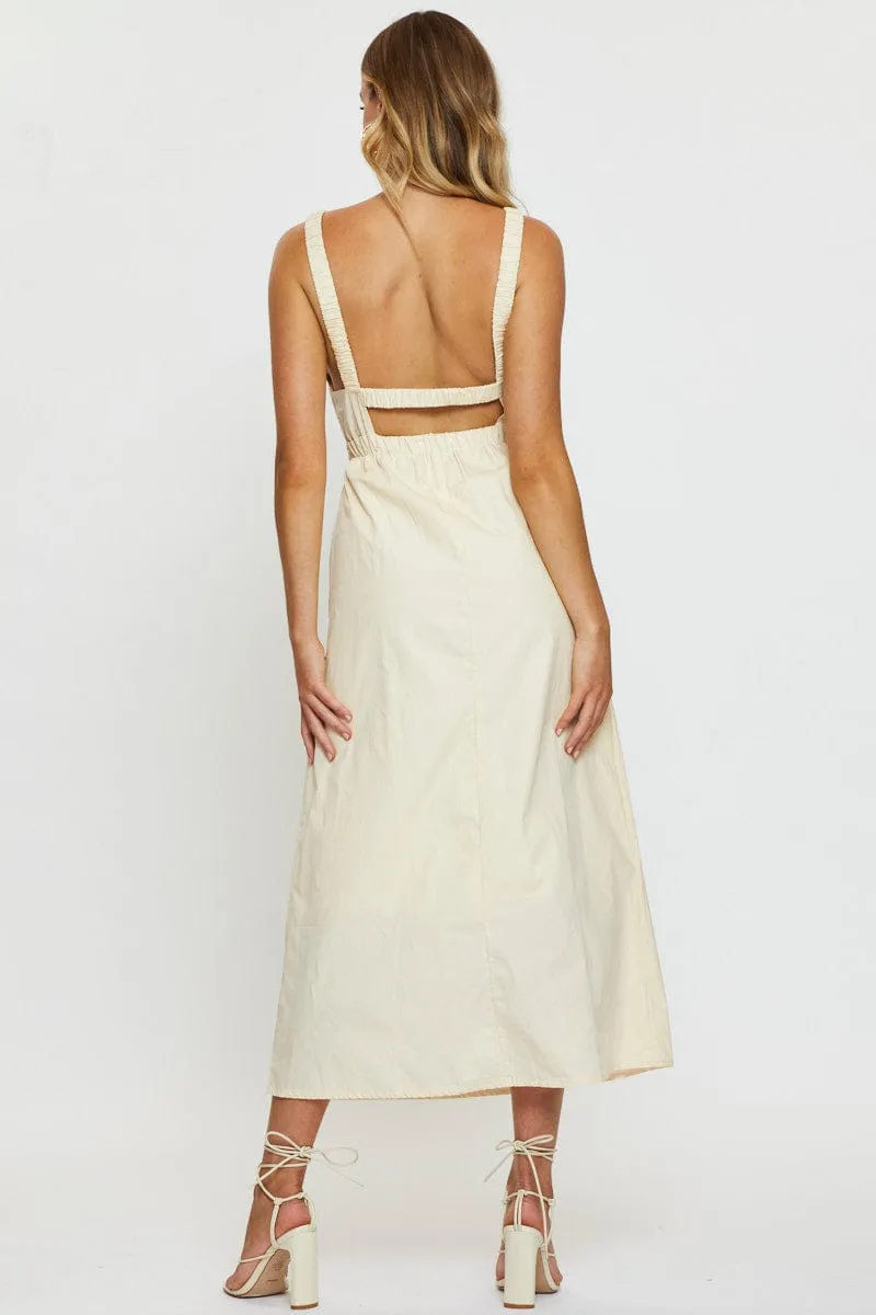 Beige Maxi Dress Sleeveless sold by Ally Fashion product image thumbnail 5