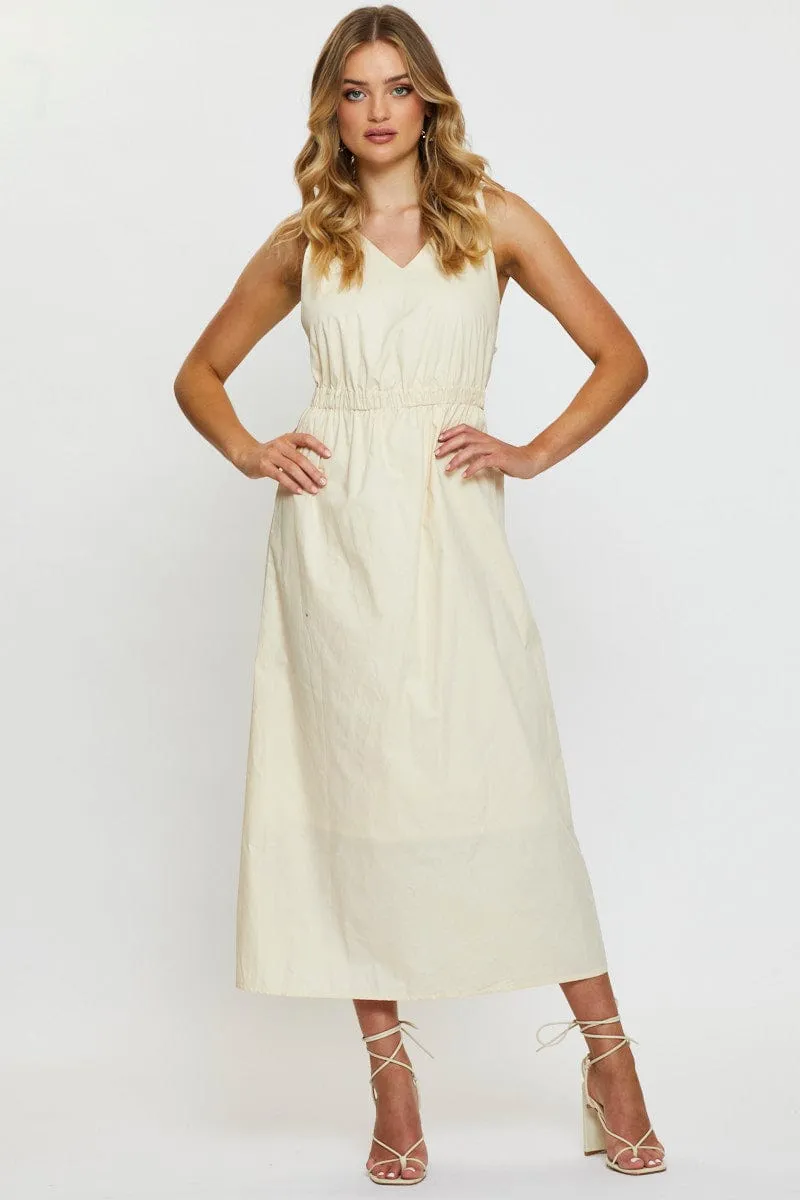 Beige Maxi Dress Sleeveless sold by Ally Fashion product image thumbnail 3