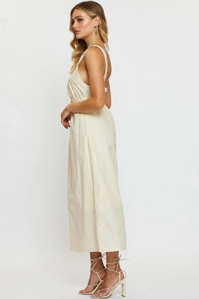 Beige Maxi Dress Sleeveless sold by Ally Fashion product image thumbnail 4