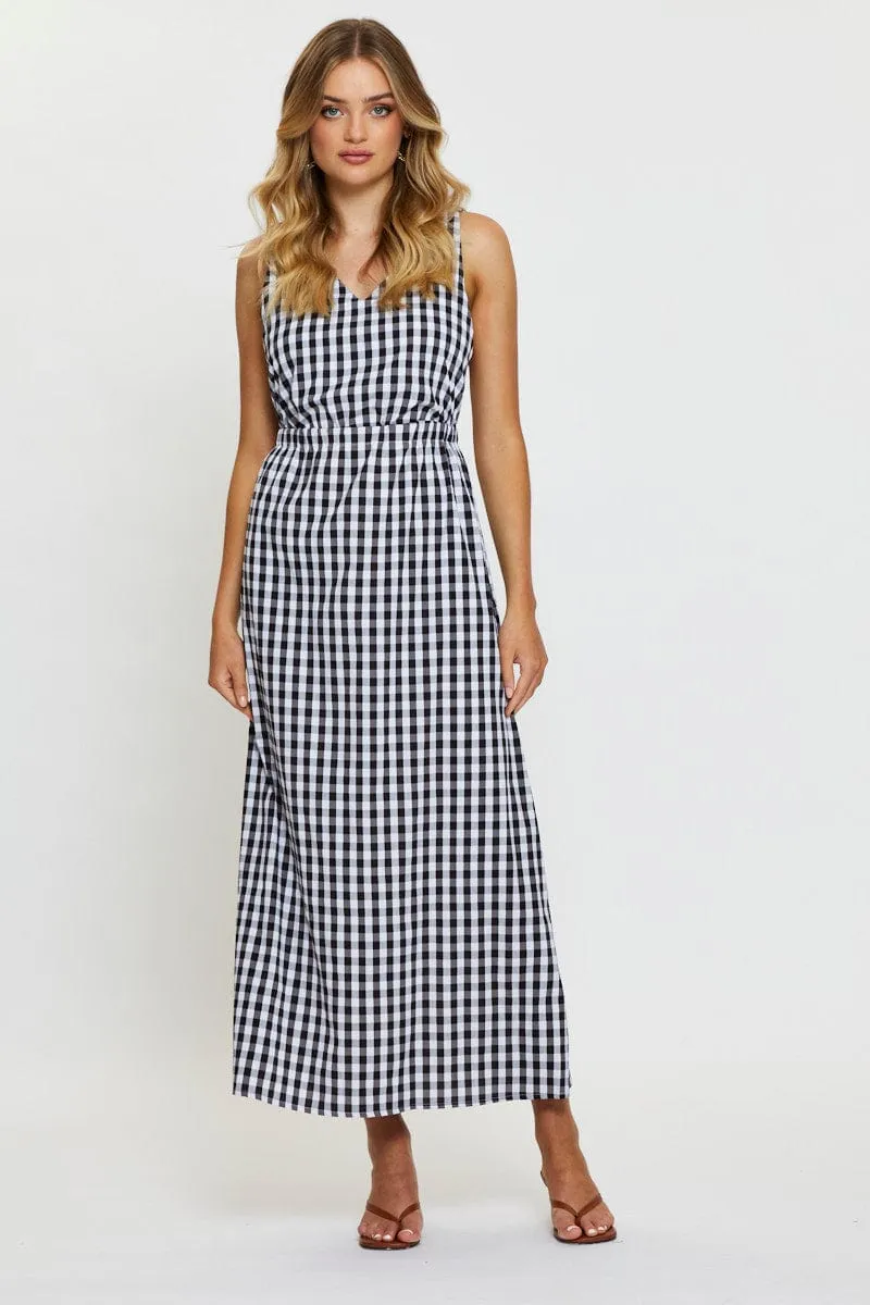 Check Maxi Dress Sleeveless sold by Ally Fashion