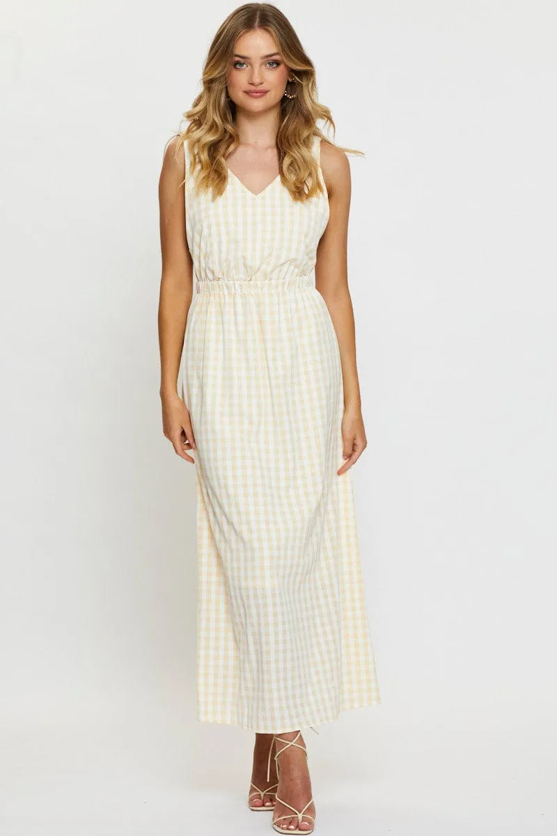 Check Maxi Dress Sleeveless sold by Ally Fashion