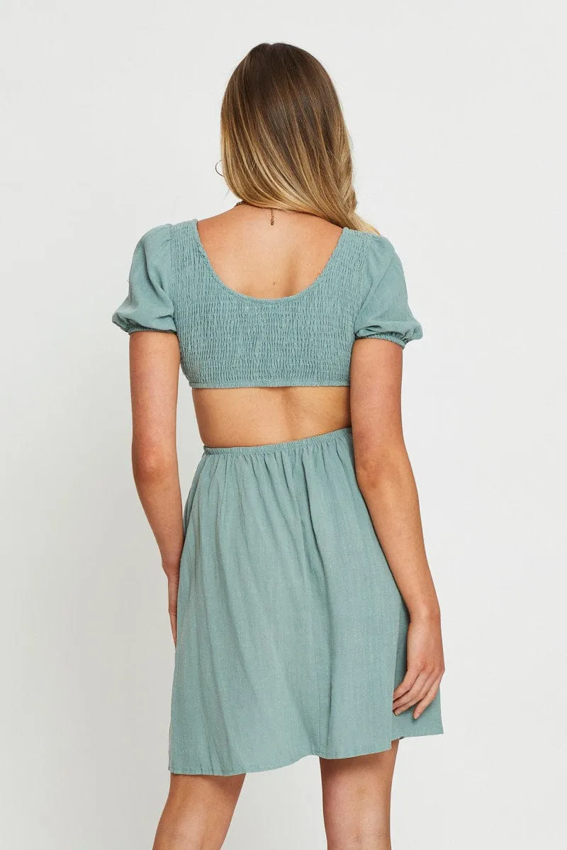 Green Mini Dress Short Sleeve sold by Ally Fashion product image thumbnail 5