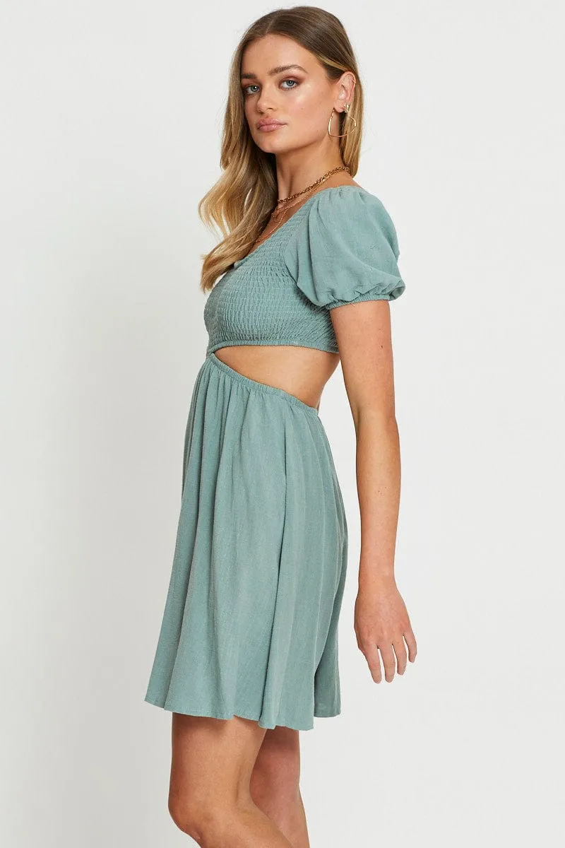 Green Mini Dress Short Sleeve sold by Ally Fashion product image thumbnail 4