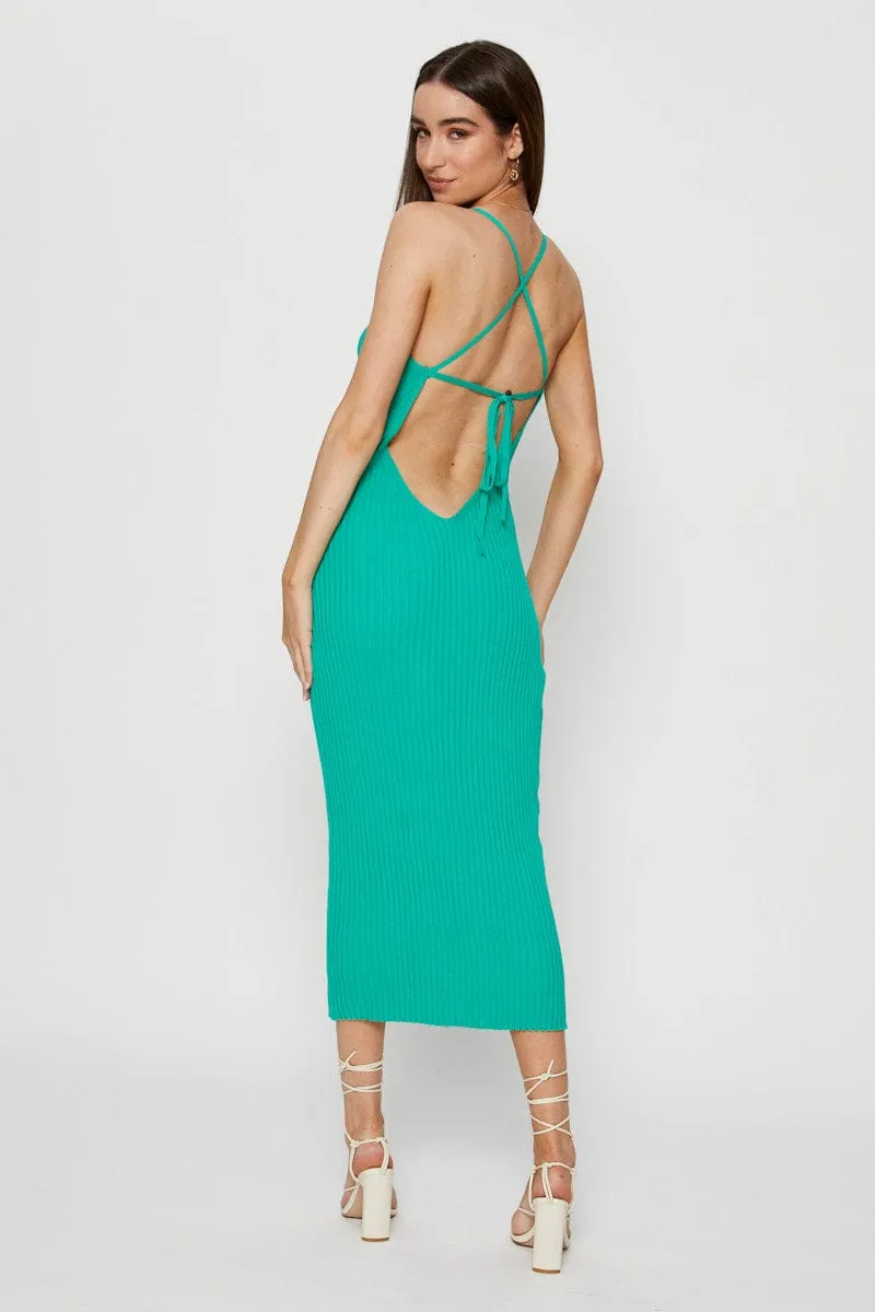 Green Knit Dress Bodycon sold by Ally Fashion product image thumbnail 5