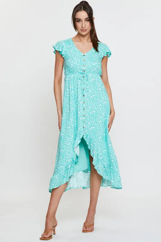 Geo Print Midi Dress Short Sleeve sold by Ally Fashion