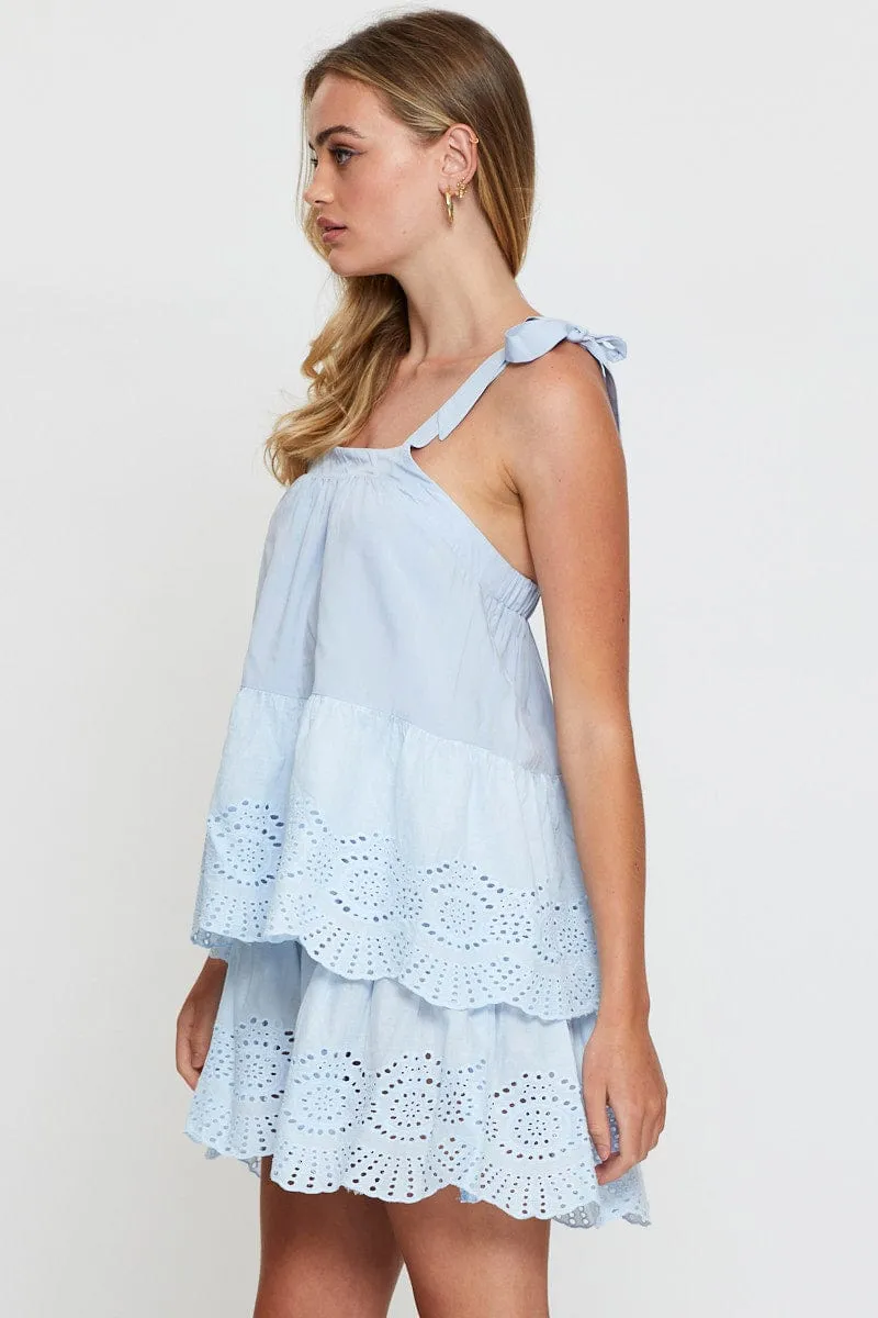 Blue A Line Dress Sleeveless Mini sold by Ally Fashion product image thumbnail 4