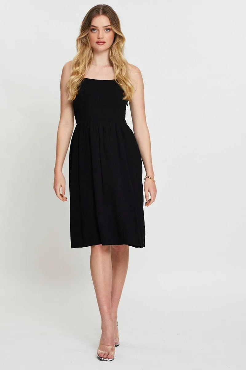 Black Midi Dress Linen sold by Ally Fashion product image thumbnail 2