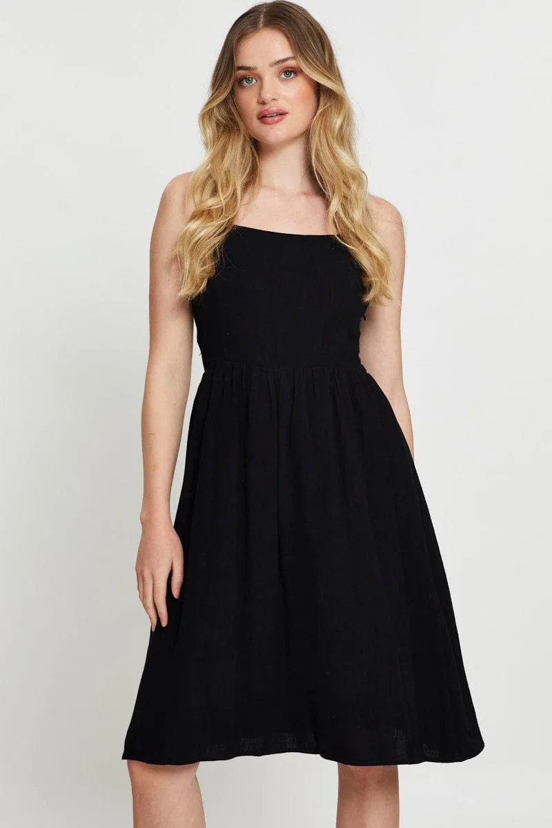 Black Midi Dress Linen sold by Ally Fashion product image thumbnail 3