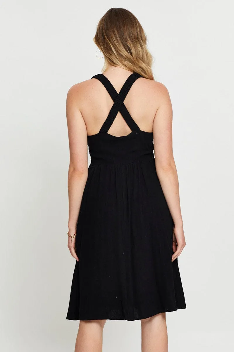 Black Midi Dress Linen sold by Ally Fashion product image thumbnail 5