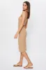 Beige Sleeveless Rib Jersey Midi Dress sold by Ally Fashion