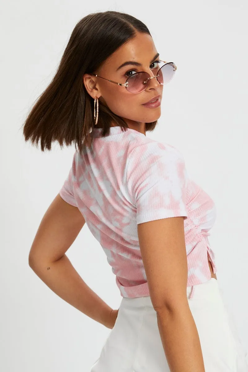 Multi Drawstring Detail Jersey Rib T-Shirt sold by Ally Fashion product image thumbnail 2