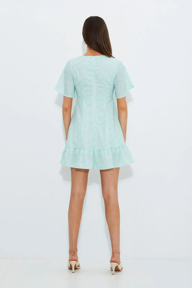 Print Print Bell Sleeve Frill Hem Dress sold by Ally Fashion product image thumbnail 5