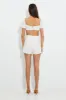 White Designer Broderie Anglais Trim Detail Lace Up Shorts sold by Ally Fashion