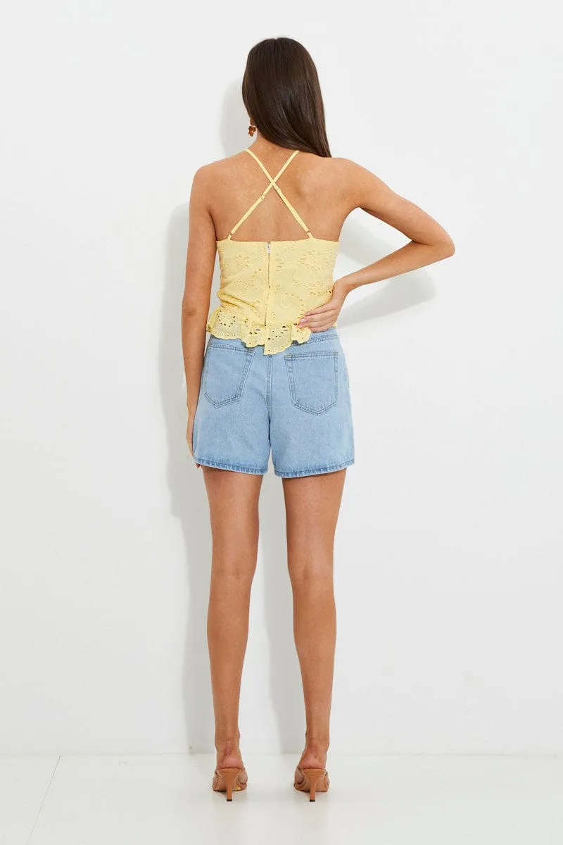 Blue Designer Denim Mom Short sold by Ally Fashion product image thumbnail 5