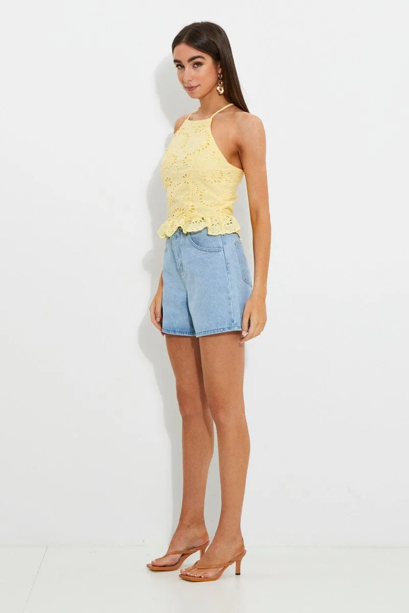 Blue Designer Denim Mom Short sold by Ally Fashion product image thumbnail 4