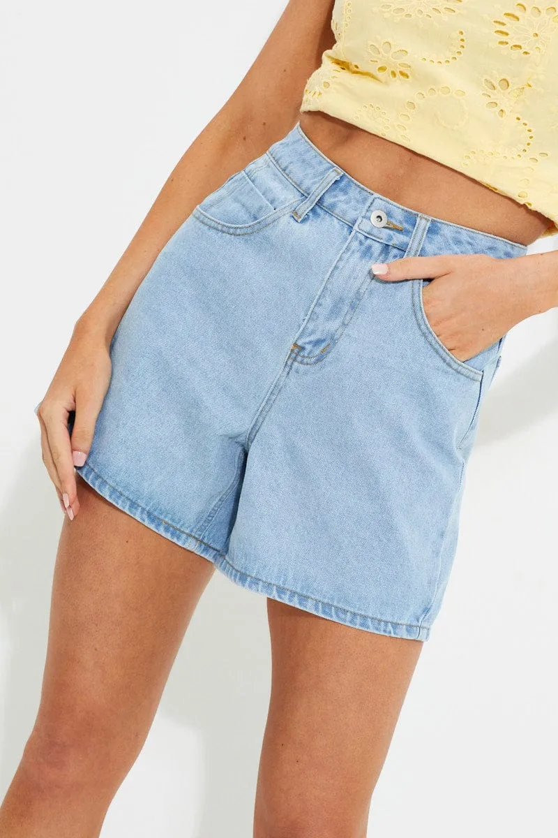 Blue Designer Denim Mom Short sold by Ally Fashion product image thumbnail 2