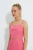 Pink Designer Panel Detail Crop Top sold by Ally Fashion