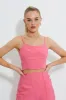 Pink Designer Panel Detail Crop Top sold by Ally Fashion