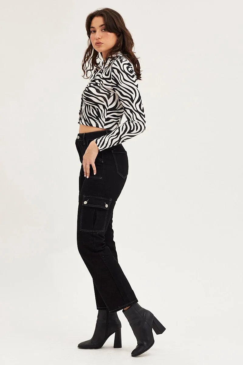 Black Carpenter Denim Jeans High Rise sold by Ally Fashion product image thumbnail 4