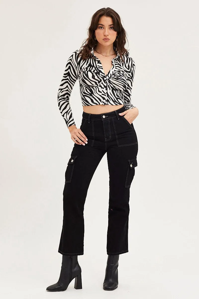 Black Carpenter Denim Jeans High Rise sold by Ally Fashion product image thumbnail 3