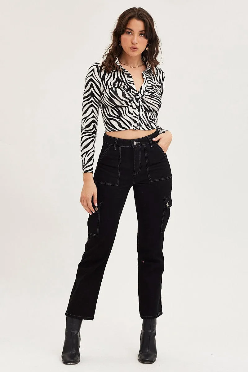 Black Carpenter Denim Jeans High Rise sold by Ally Fashion