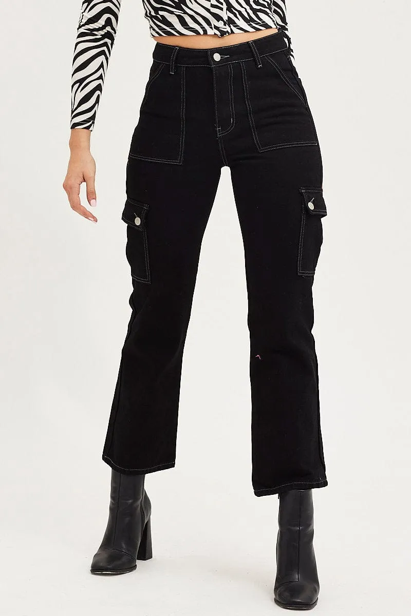 Black Carpenter Denim Jeans High Rise sold by Ally Fashion product image thumbnail 2