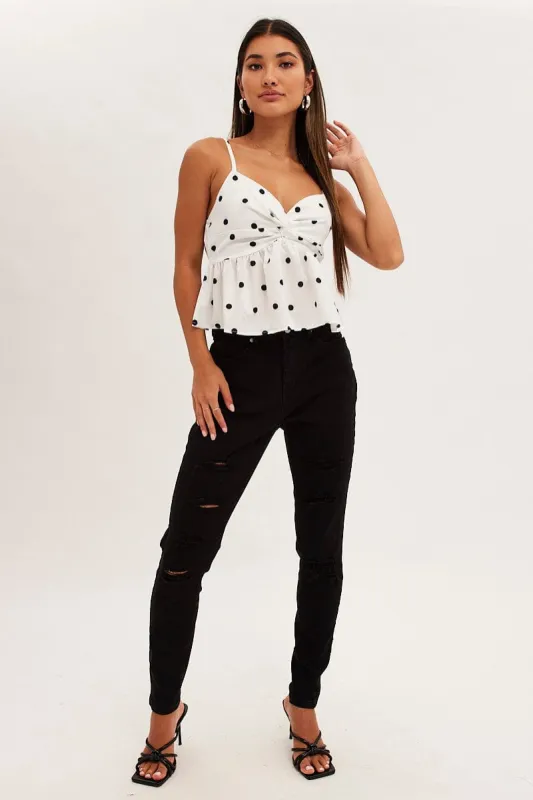 Black Skinny Denim Jeans High Rise sold by Ally Fashion