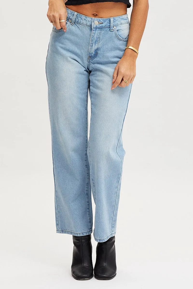 Blue Straight Denim Jeans Low Rise sold by Ally Fashion product image thumbnail 4