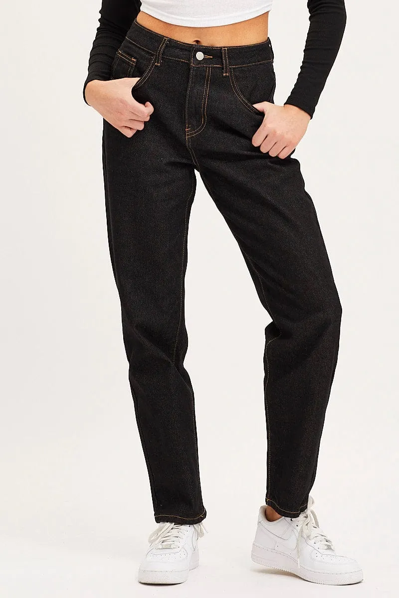Black Mom Jeans High Rise sold by Ally Fashion product image thumbnail 3