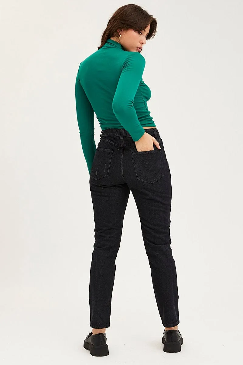 Black Mom Jeans High Rise sold by Ally Fashion product image thumbnail 5