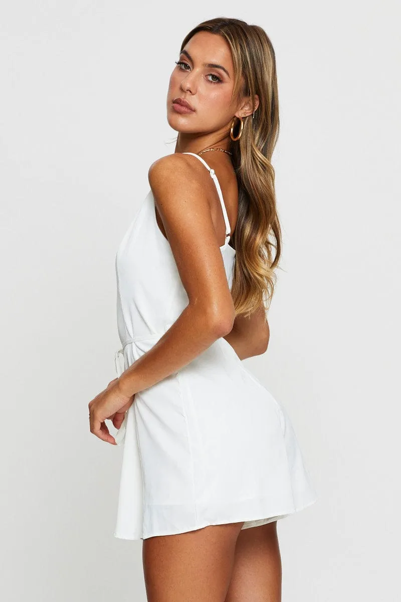 White Playsuit Sleeveless sold by Ally Fashion product image thumbnail 4