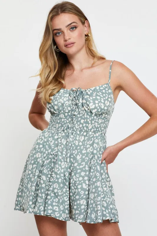 Geo Print Playsuit Sleeveless sold by Ally Fashion