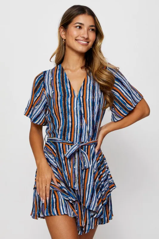 Stripe Playsuit Short Sleeve sold by Ally Fashion