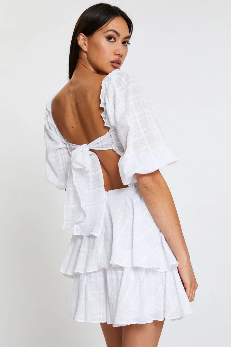 White Mini Dress Square Neck sold by Ally Fashion product image thumbnail 2