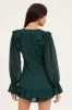 Green Playsuit Long Sleeve V Neck sold by Ally Fashion