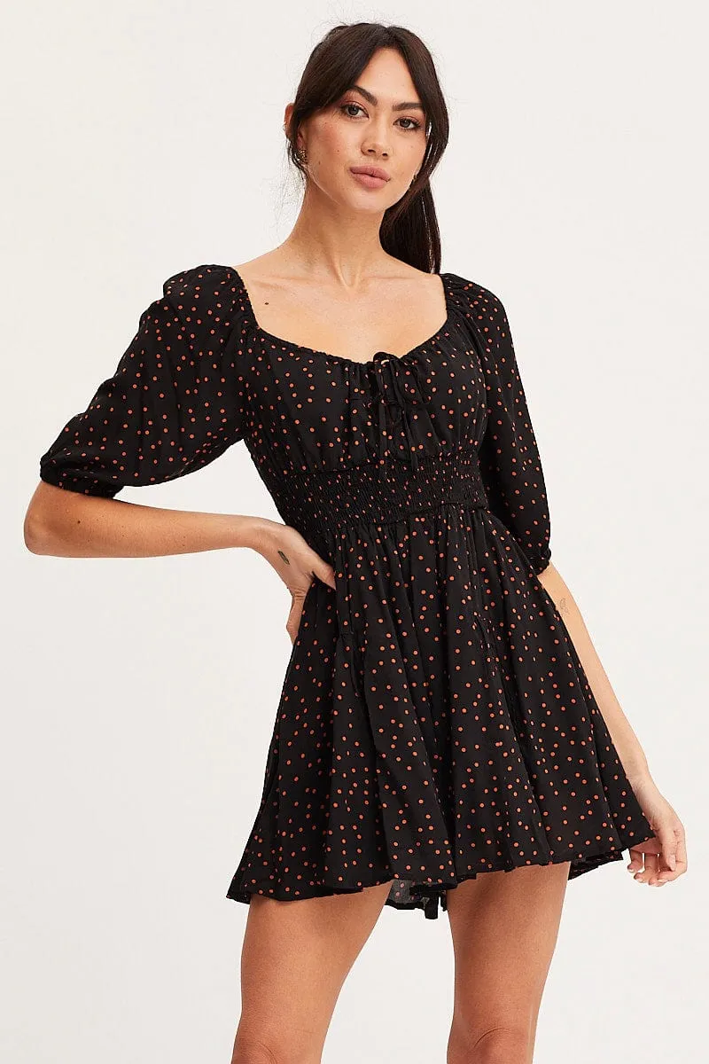 Polka Dot Playsuit Short Sleeve sold by Ally Fashion product image thumbnail 3