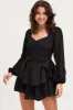 Black Playsuit Long Sleeve sold by Ally Fashion