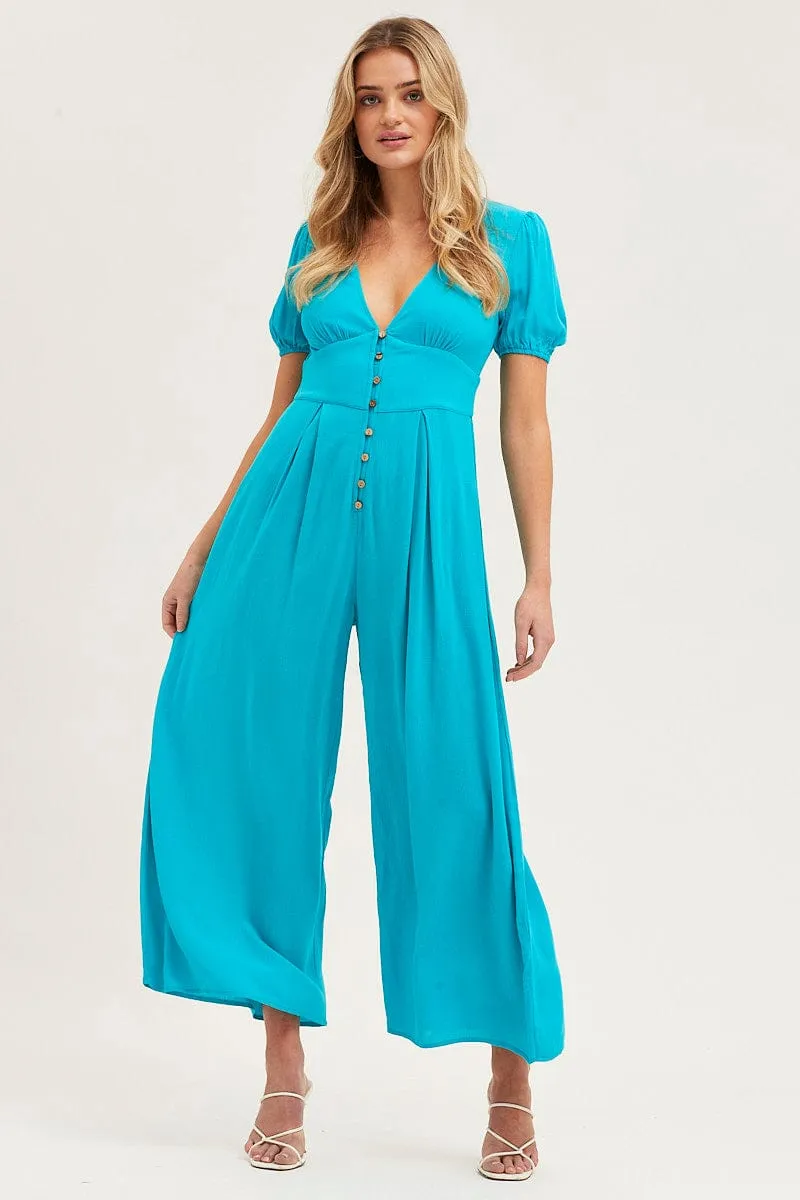Green Jumpsuit Long Sleeve V Neck sold by Ally Fashion
