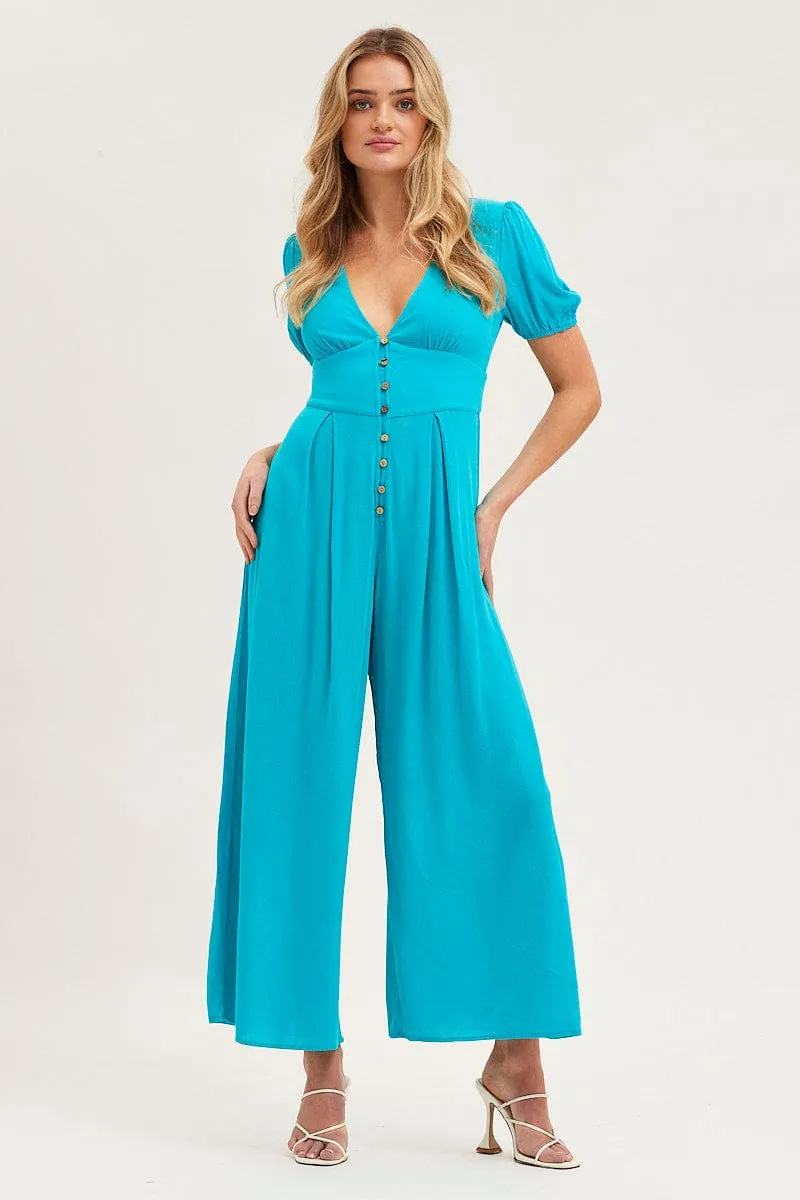 Green Jumpsuit Long Sleeve V Neck sold by Ally Fashion product image thumbnail 3