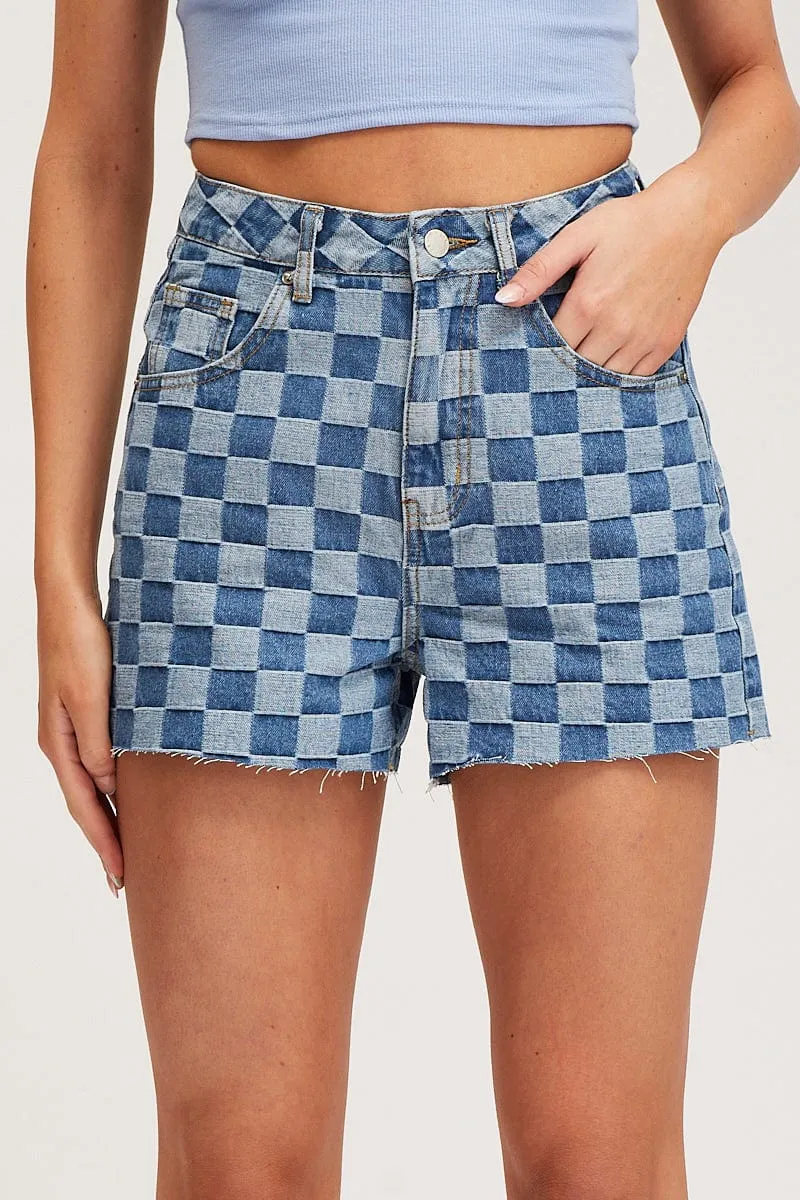 Print Relaxed Denim Shorts High Rise sold by Ally Fashion product image thumbnail 2