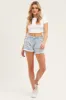 Blue Denim Shorts High Rise Distressed Relaxed sold by Ally Fashion