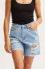 Blue Relaxed Denim Shorts High Rise sold by Ally Fashion