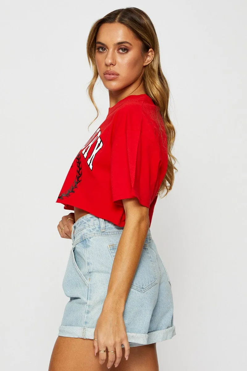 Blue Relaxed Denim Shorts High Rise sold by Ally Fashion product image thumbnail 4