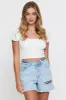 Blue Relaxed Denim Shorts High Rise sold by Ally Fashion