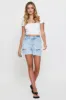 Blue Relaxed Denim Shorts High Rise sold by Ally Fashion