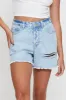 Blue Relaxed Denim Shorts High Rise sold by Ally Fashion