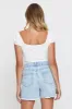 Blue Relaxed Denim Shorts High Rise sold by Ally Fashion