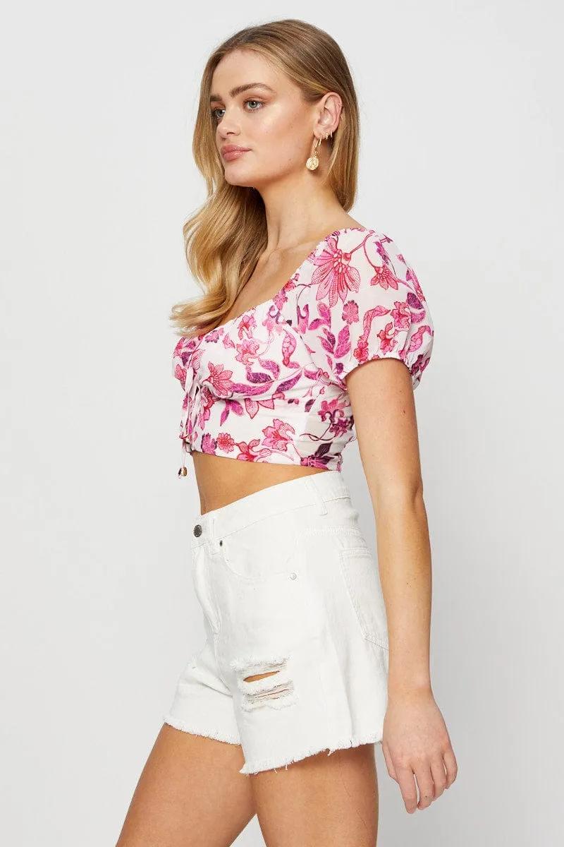 White Distress Denim Shorts High Rise sold by Ally Fashion product image thumbnail 4